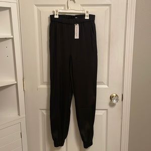 Black Satin Joggers